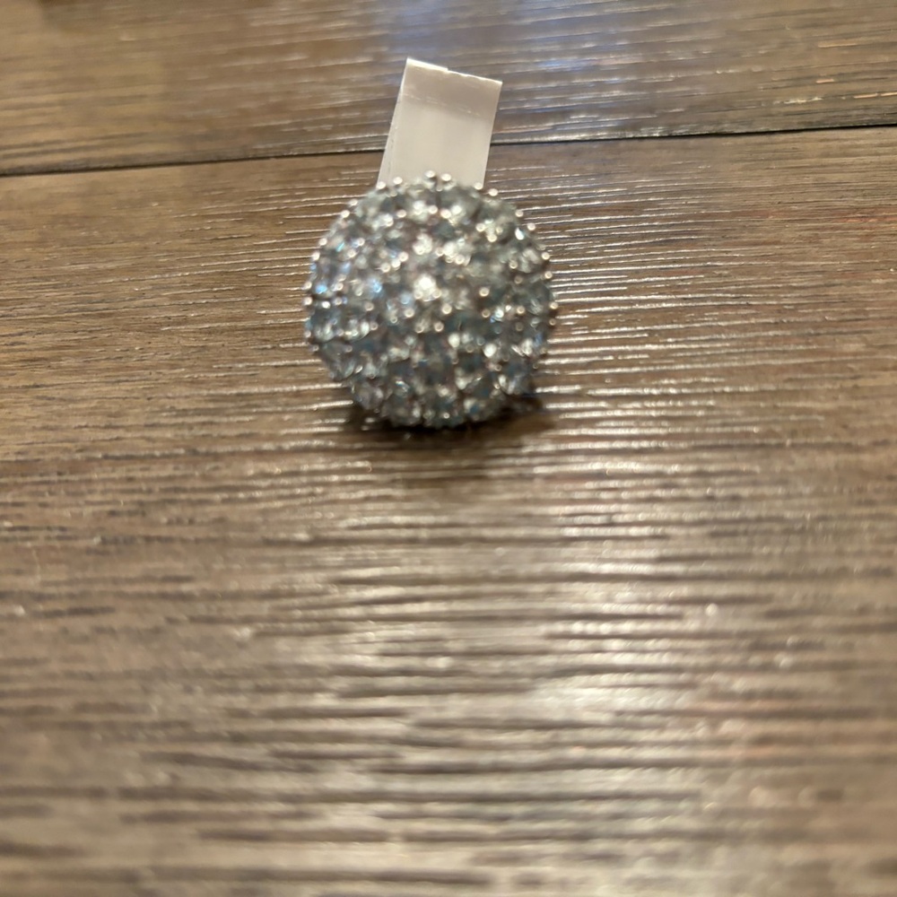 Dazzling Silver Statement Ring With Sparkling Sto… - image 4